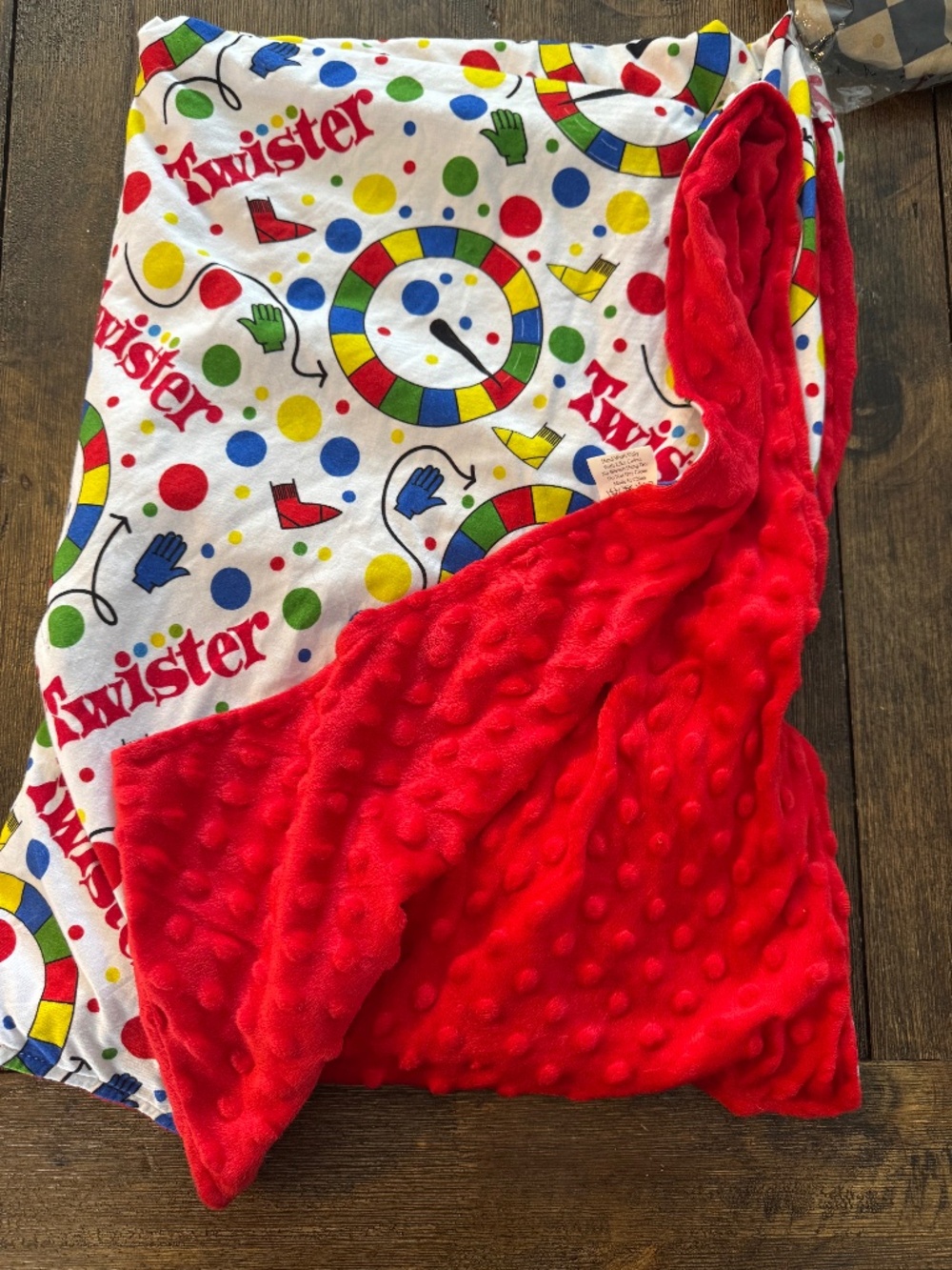 Twister minky dot bamboo blanket
